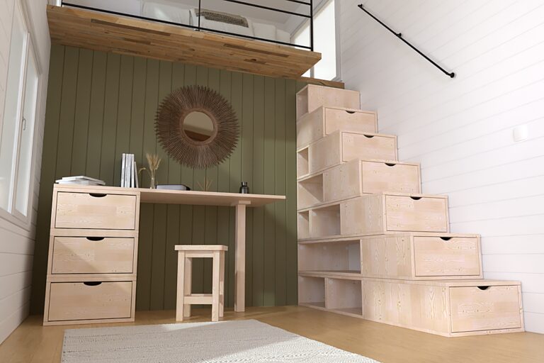 ABC MEUBLES - Escalier cube de rangement hauteur 175 cm