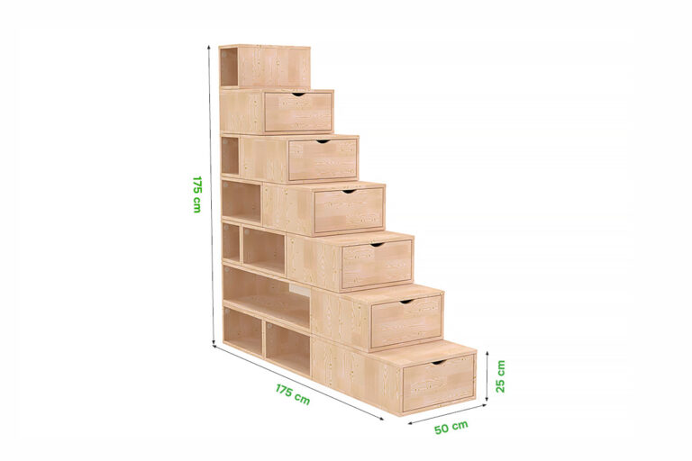 ABC MEUBLES - Escalier cube de rangement hauteur 175 cm