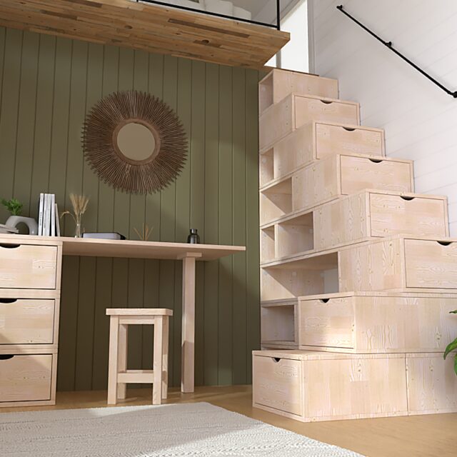 ABC MEUBLES - Escalier Cube de rangement hauteur 200 cm
