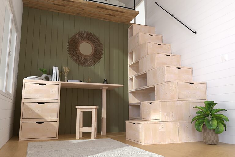 ABC MEUBLES - Escalier Cube de rangement hauteur 200 cm