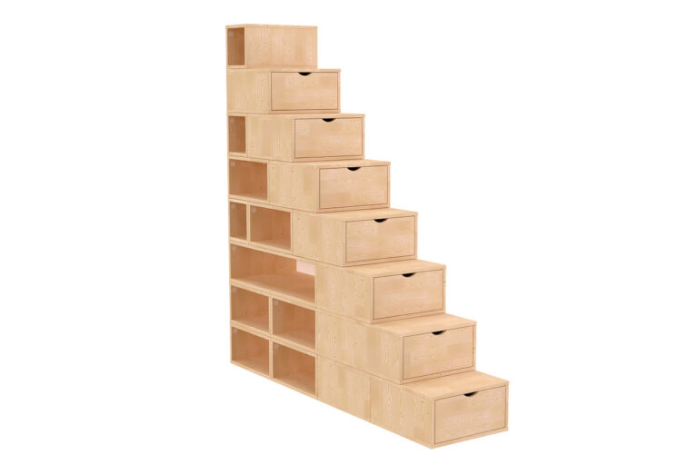 ABC MEUBLES - Escalier Cube de rangement hauteur 200 cm