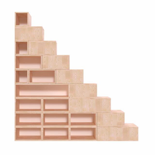 ABC MEUBLES - Escalier cube de rangement hauteur 225 cm