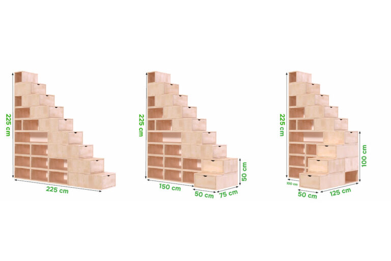 ABC MEUBLES - Escalier cube de rangement hauteur 225 cm