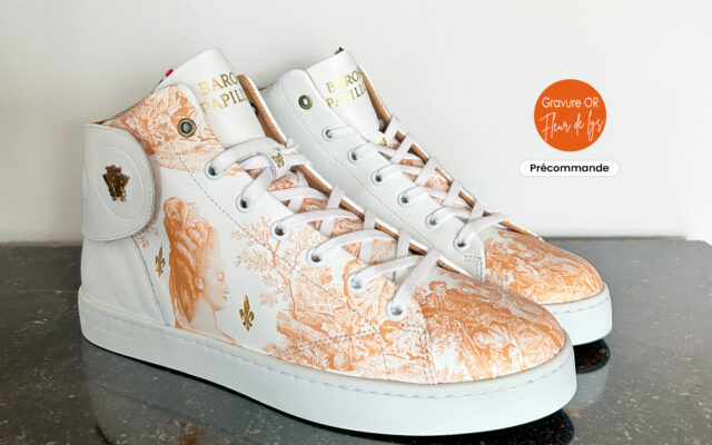 Baron Papillon - Sneaker Barons Papillom Mid Marie-Antoinette Ocre Fleur de  Lys