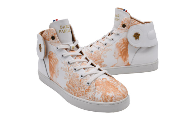 Baron Papillon - Sneaker Barons Papillom Mid Marie-Antoinette Ocre Fleur de  Lys