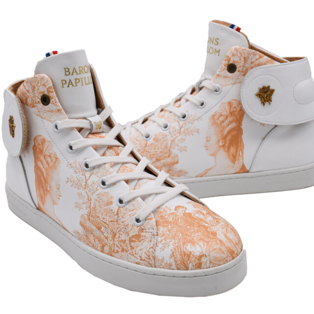 Baron Papillon - Sneaker Barons Papillom Mid Marie-Antoinette Ocre Fleur de  Lys