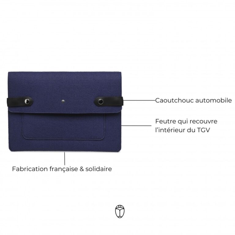 Saint-Lazare - Pochette ordinateur Made in France - Violet pastel