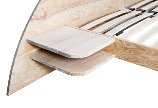 ABC MEUBLES - Lit 2 places bois 140x190 avec tête et chevets ARC