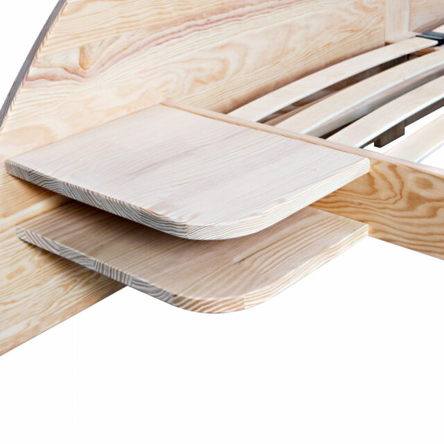 ABC MEUBLES - Lit 2 places bois 140x200 avec tête et chevets ARC