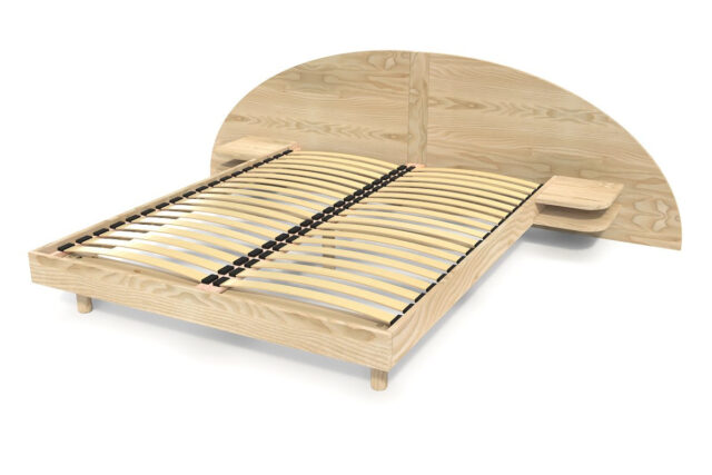 ABC Meubles - Lit 2 places bois 140×190 avec tête et chevets ARC