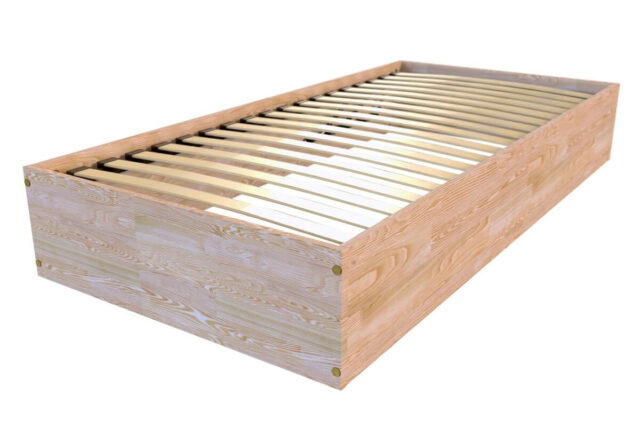 ABC Meubles - Lit coffre 90×190 – 1 place bois massif