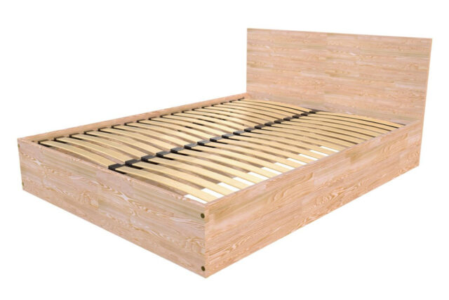 ABC Meubles - Lit coffre 2 places en bois avec tête de lit – 140×200