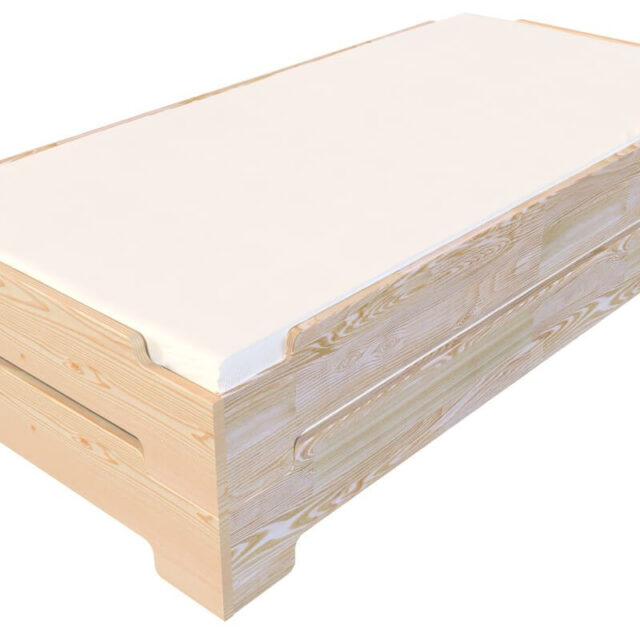 ABC MEUBLES - Lit Empilable 90x200 - 1 place en Bois Massif