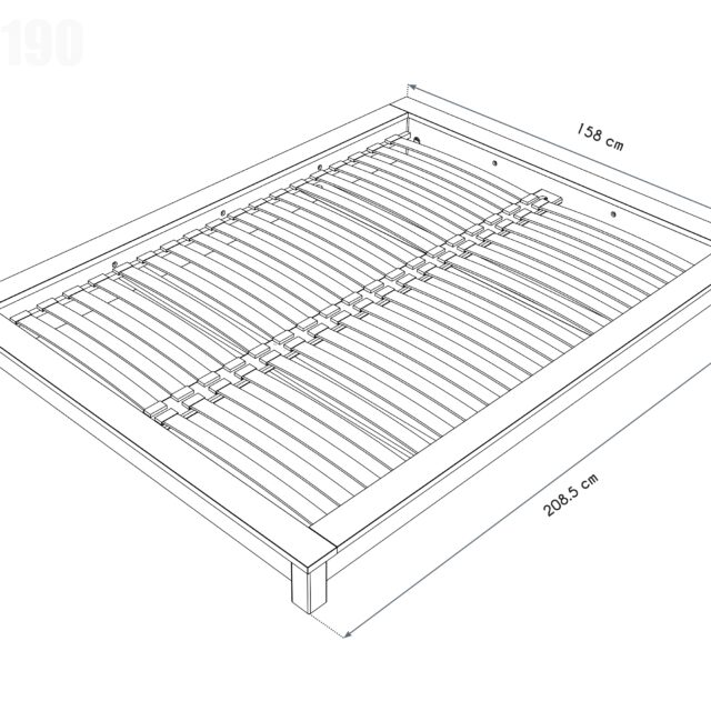 ABC MEUBLES - Lit futon Solido 140x190 en bois massif