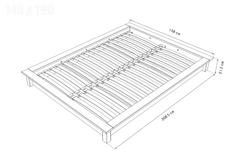 ABC MEUBLES - Lit futon Solido 140x190 en bois massif