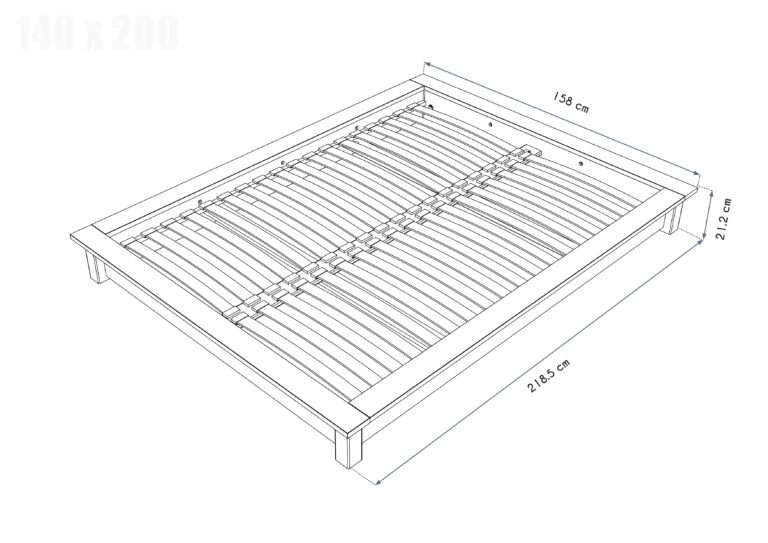 ABC MEUBLES - Lit futon Solido 140x200 en bois massif