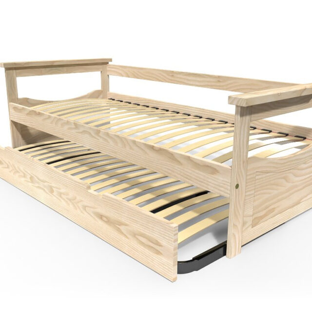 ABC MEUBLES - Lit Gigogne 80x200 Topaze Pin massif