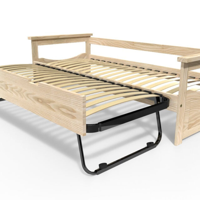 ABC MEUBLES - Lit Gigogne 90x200 Topaze Pin massif