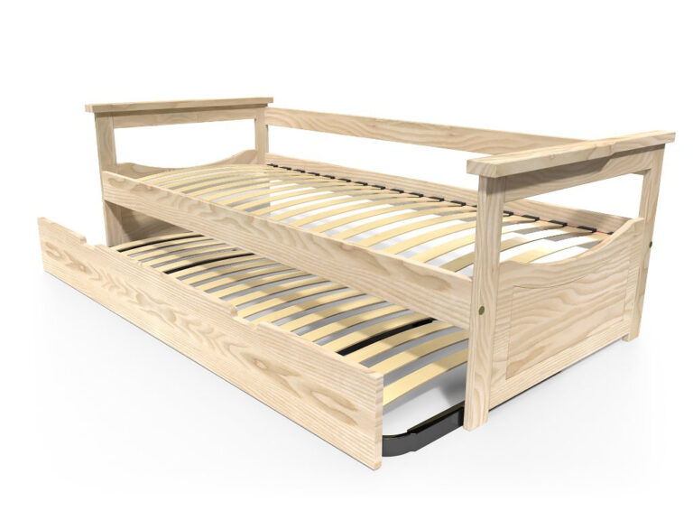 ABC MEUBLES - Lit Gigogne 90x200 Topaze Pin massif