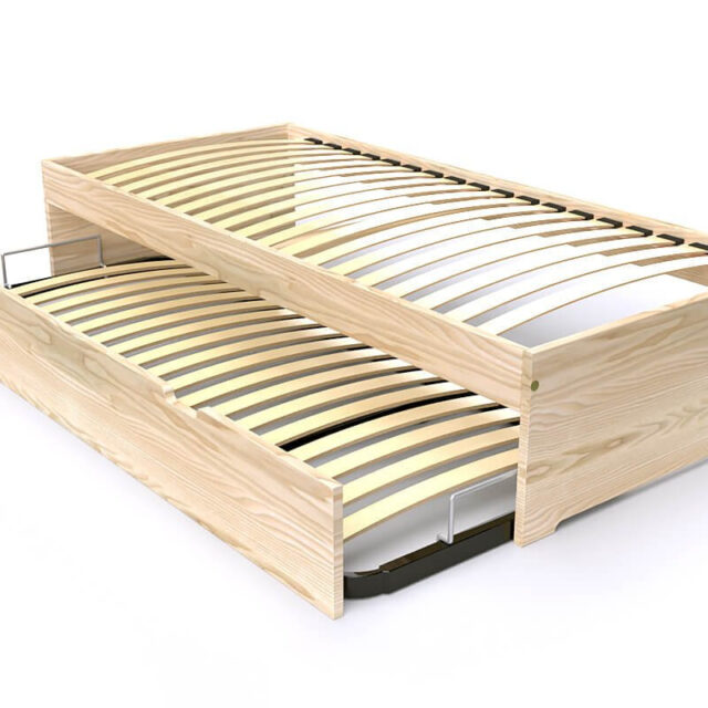 ABC MEUBLES - Lit gigogne 80x190 Malo pin massif