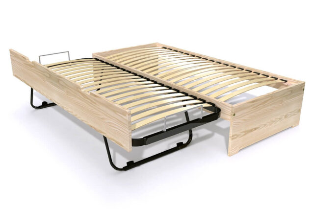ABC MEUBLES - Lit gigogne 90x190 Malo pin massif