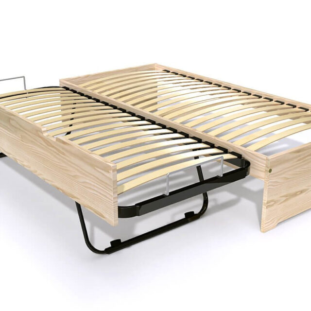 ABC MEUBLES - Lit gigogne 90x190 Malo pin massif