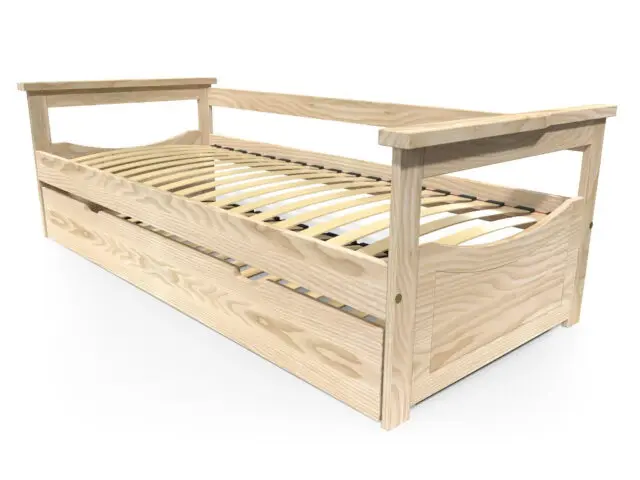 ABC Meubles - Lit Gigogne 90×190 Topaze Pin massif