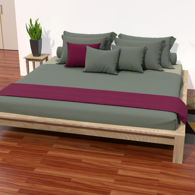 ABC MEUBLES - Lit 2 places 140x200 King Solid en bois massif