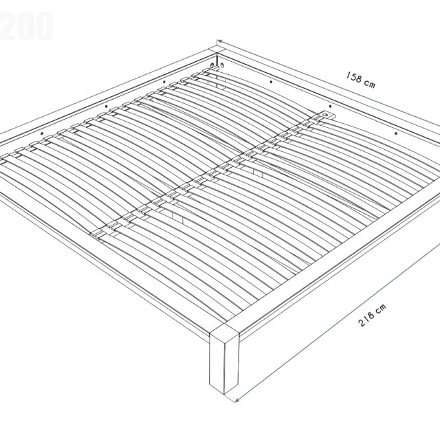 ABC MEUBLES - Lit 2 places 140x200 King Solid en bois massif