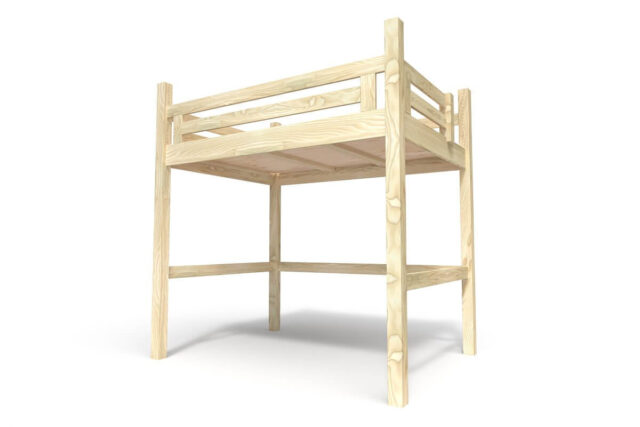 ABC MEUBLES - Lit Mezzanine adulte 120x200 bois + échelle hauteur réglable Alpage