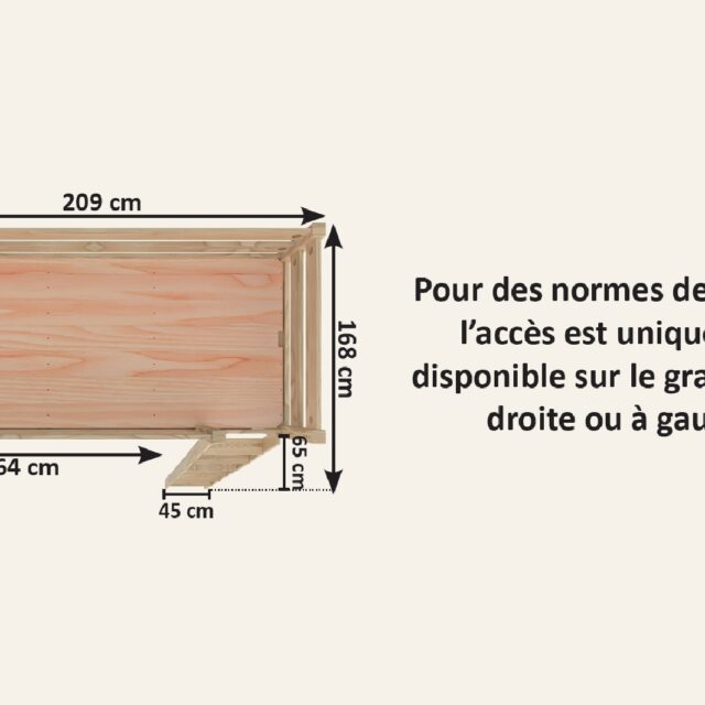 ABC MEUBLES - Lit mezzanine 1 place bois Sylvia 90x200 échelle inclinée
