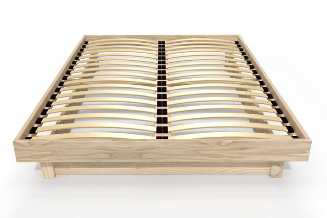 ABC MEUBLES - Lit plateforme 140x190 bois massif