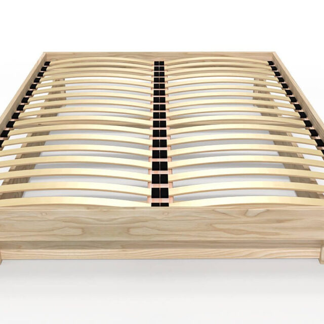 ABC MEUBLES - Lit plateforme 140x190 bois massif