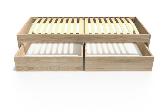 ABC MEUBLES - Lit 90x190 simple avec tiroirs de rangement Malo