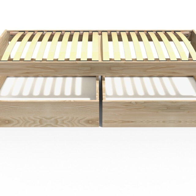 ABC MEUBLES - Lit 90x190 simple avec tiroirs de rangement Malo