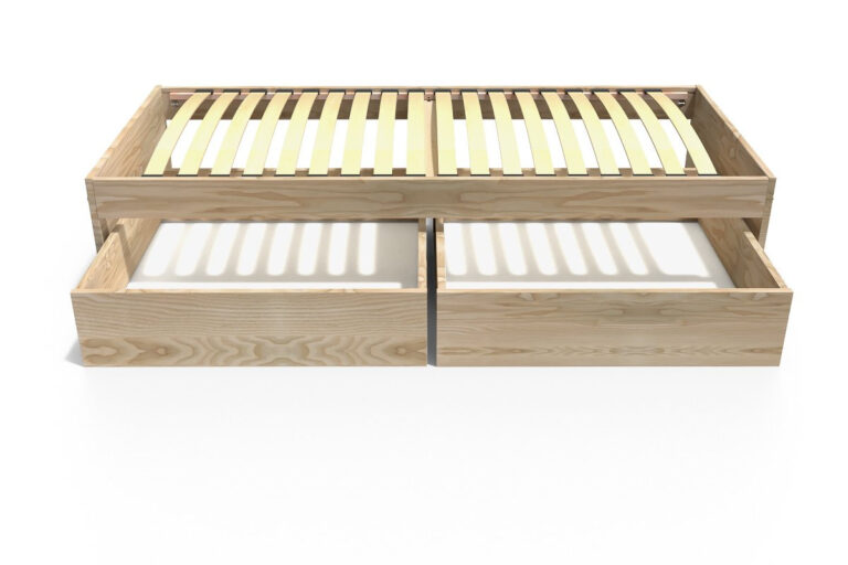 ABC MEUBLES - Lit 90x190 simple avec tiroirs de rangement Malo