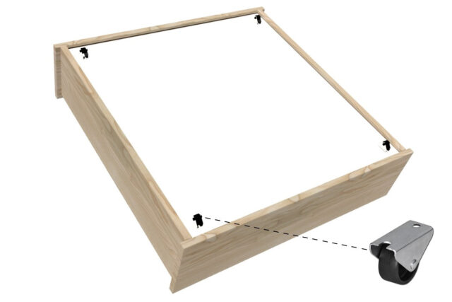 ABC MEUBLES - Lit 90x190 simple avec tiroirs de rangement Malo