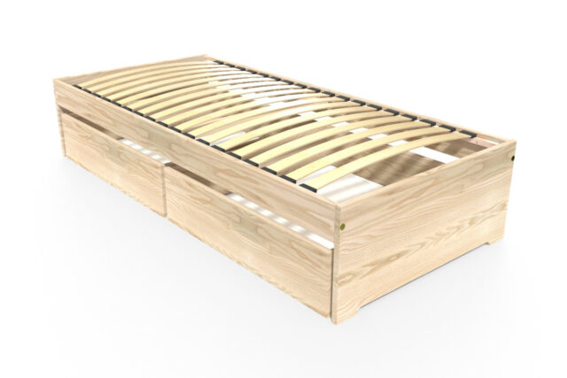 ABC Meubles - Lit 90×190 simple avec tiroirs de rangement Malo