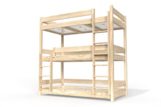 lit superpose abc 3 places en bois massif 90x190 1