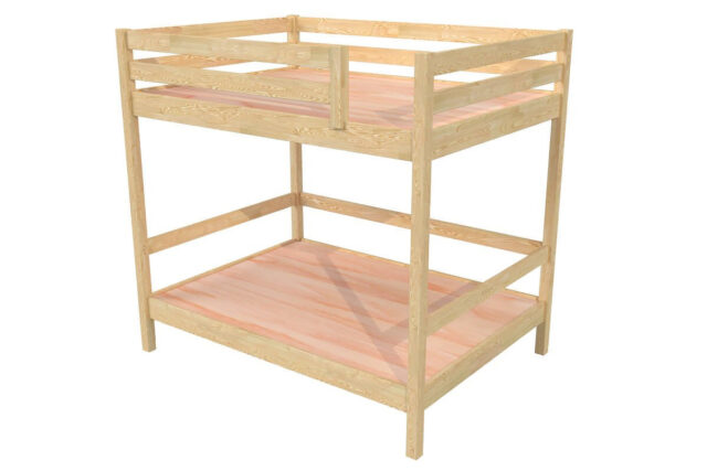 ABC MEUBLES - Lit double superposé Sylvia 160x200 avec échelle