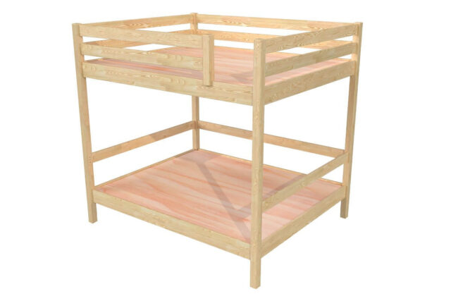 ABC MEUBLES - Lit double superposé Sylvia 140x200 avec échelle