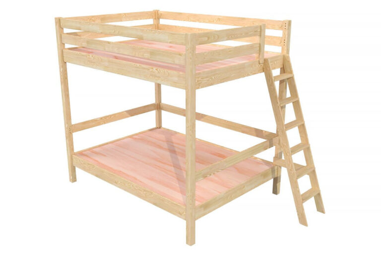 ABC MEUBLES - Lit double superposé Sylvia 160x200 avec échelle