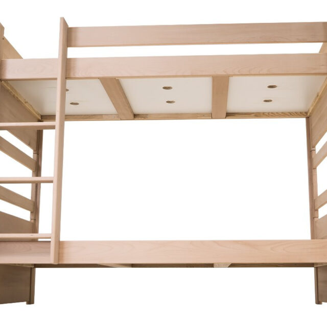ABC MEUBLES - Lit superposé 2 places 90x190 séparable bois Duo