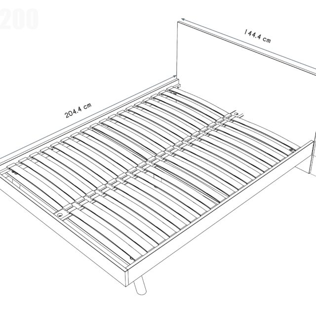 ABC MEUBLES - Lit scandinave viking 140x200 en bois massif