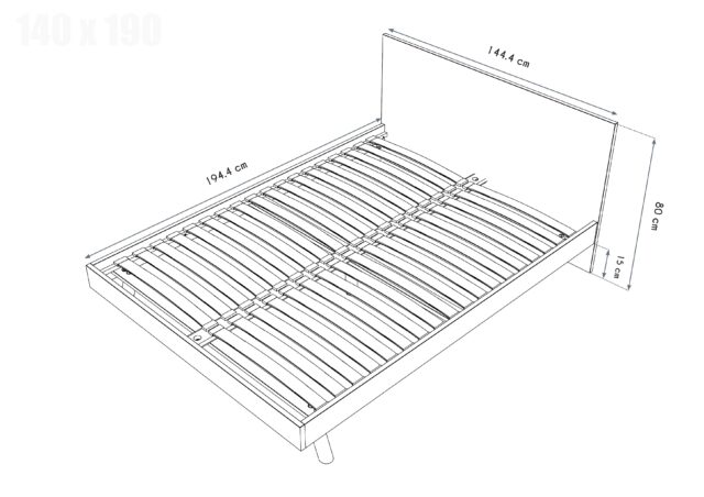 ABC MEUBLES - Lit scandinave viking 140x190 en bois massif