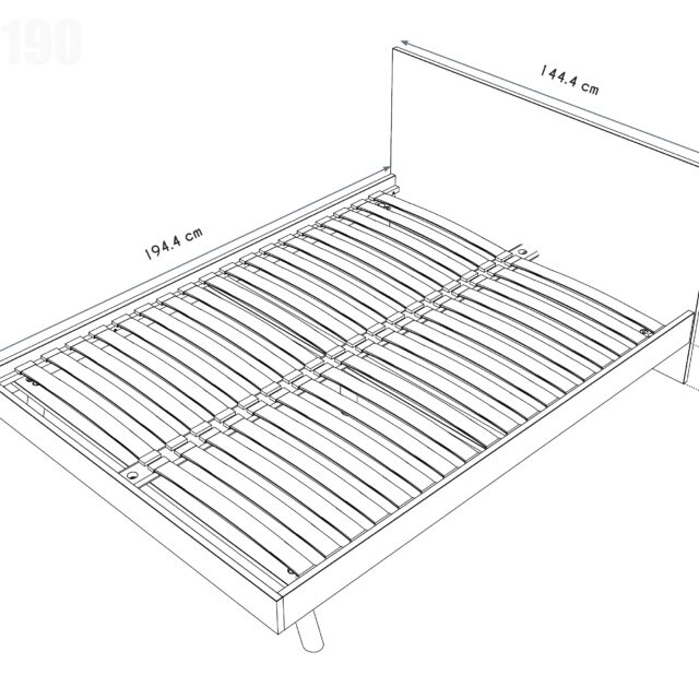 ABC MEUBLES - Lit scandinave viking 140x190 en bois massif