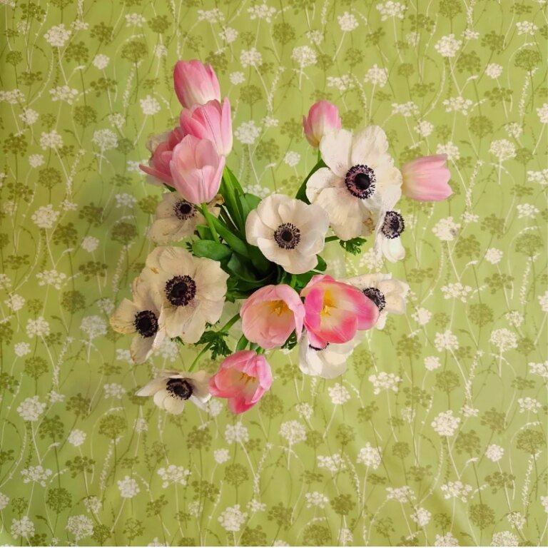 Fleur de Soleil - Nappe enduite Herbes vertes