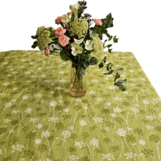 Fleur de Soleil - Nappe enduite Herbes vertes