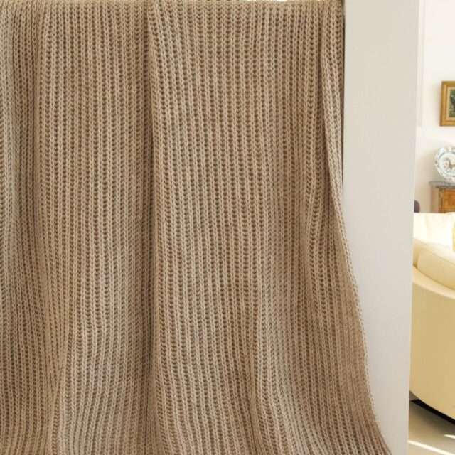 Maison Bonnefoy - Plaid Cannes en laine et alpaga Ficelle (Colombe)