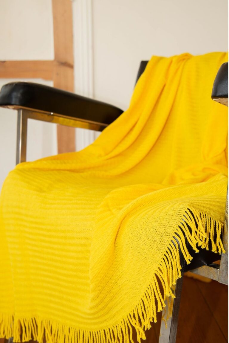 Maison Bonnefoy - Plaid Vienne 100% coton bio Citron (Hippolyte)